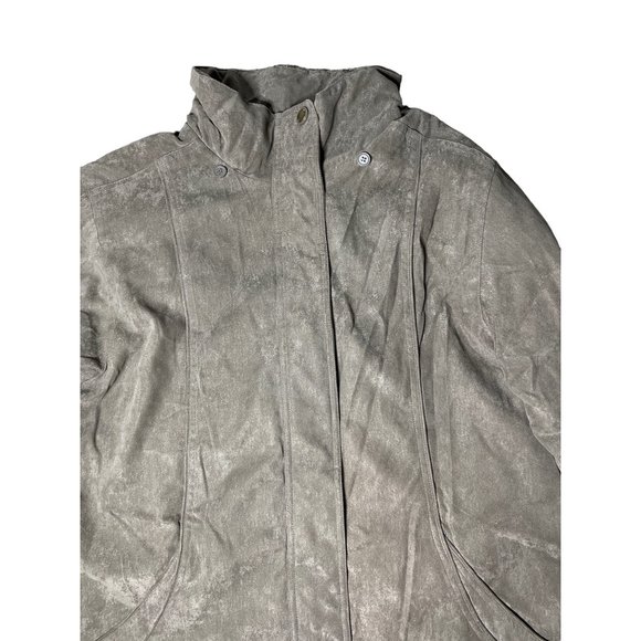 St. John's Bay Mens XL Down Filled Heavy Coat Parka Gray Zip Front Hidden Hood - Picture 5 of 7